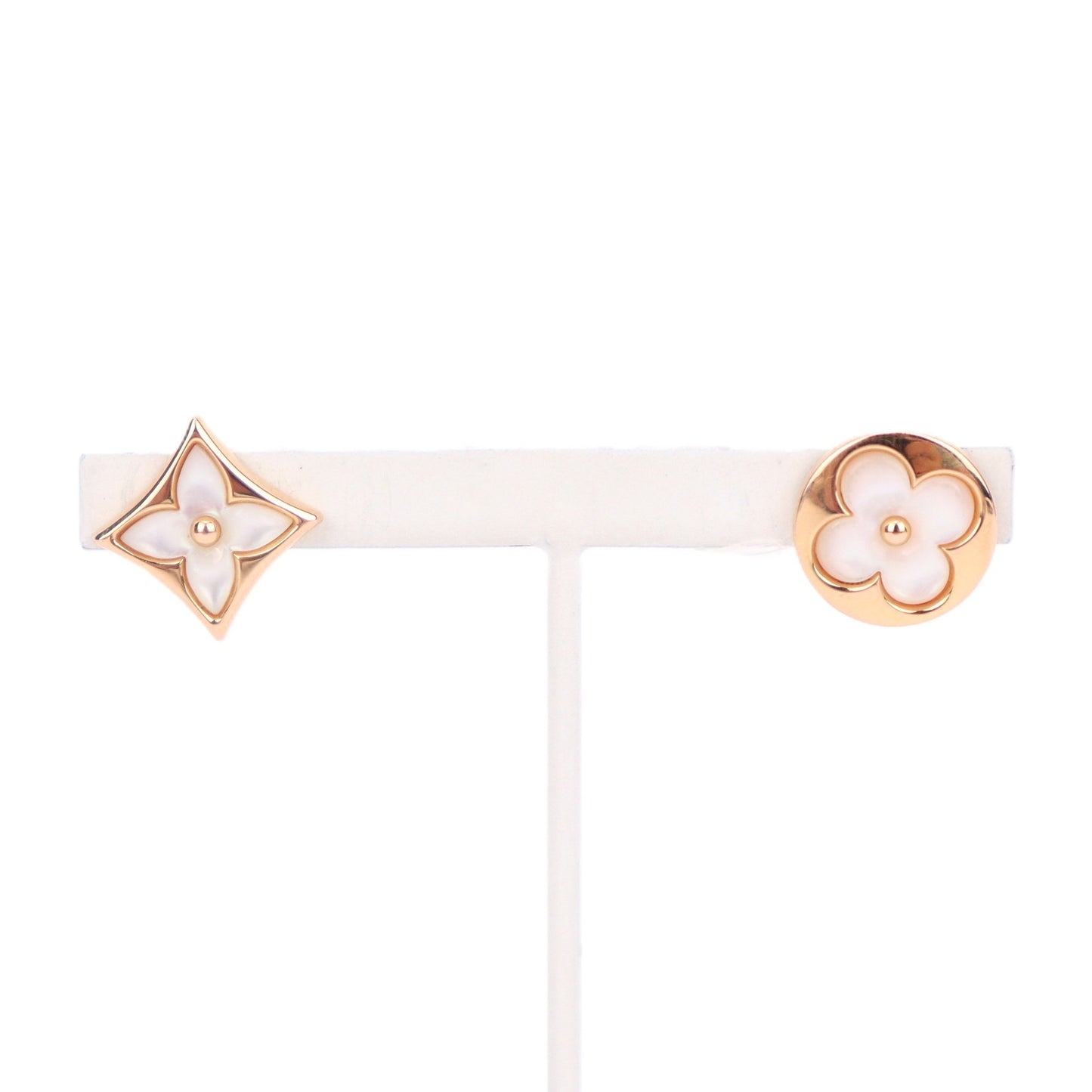 LOUIS VUITTON Q96426+Q96425 Puce Star Blossom Nacre+Puce Sun Blossom Nacre Earrings