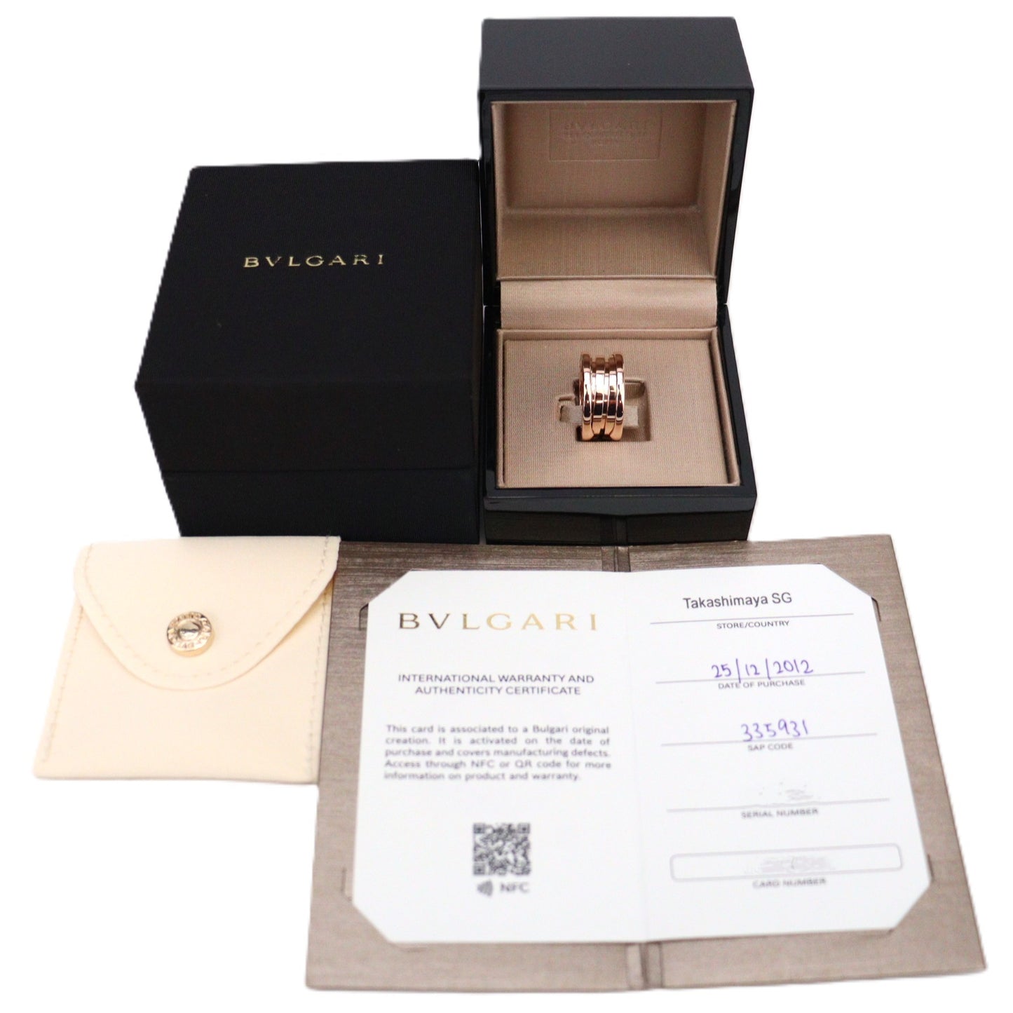 BVLGARI 335931 B.zero1 3-Bands Ring