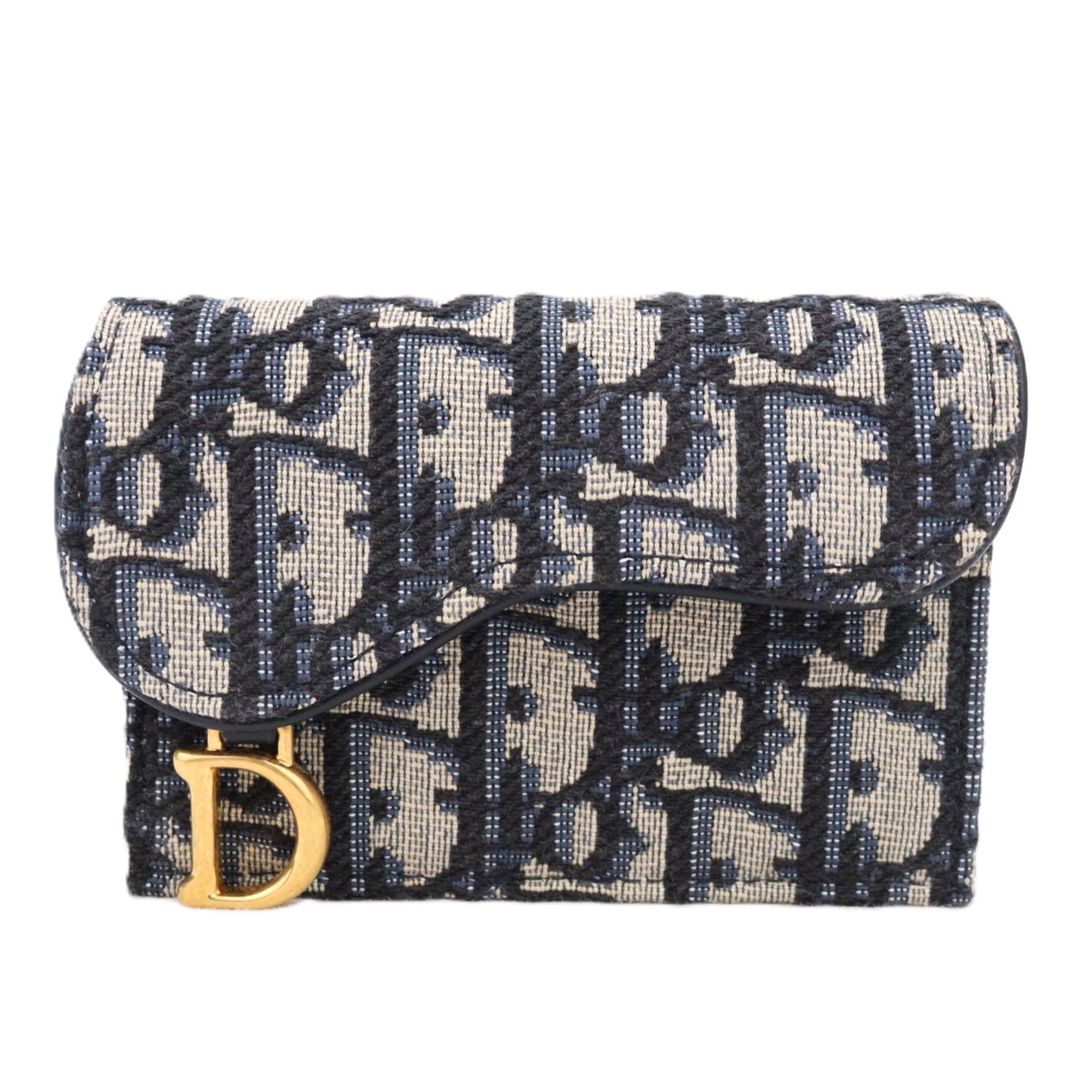 DIOR S5611CTZQ SADDLE BLOOM CARD HOLDER