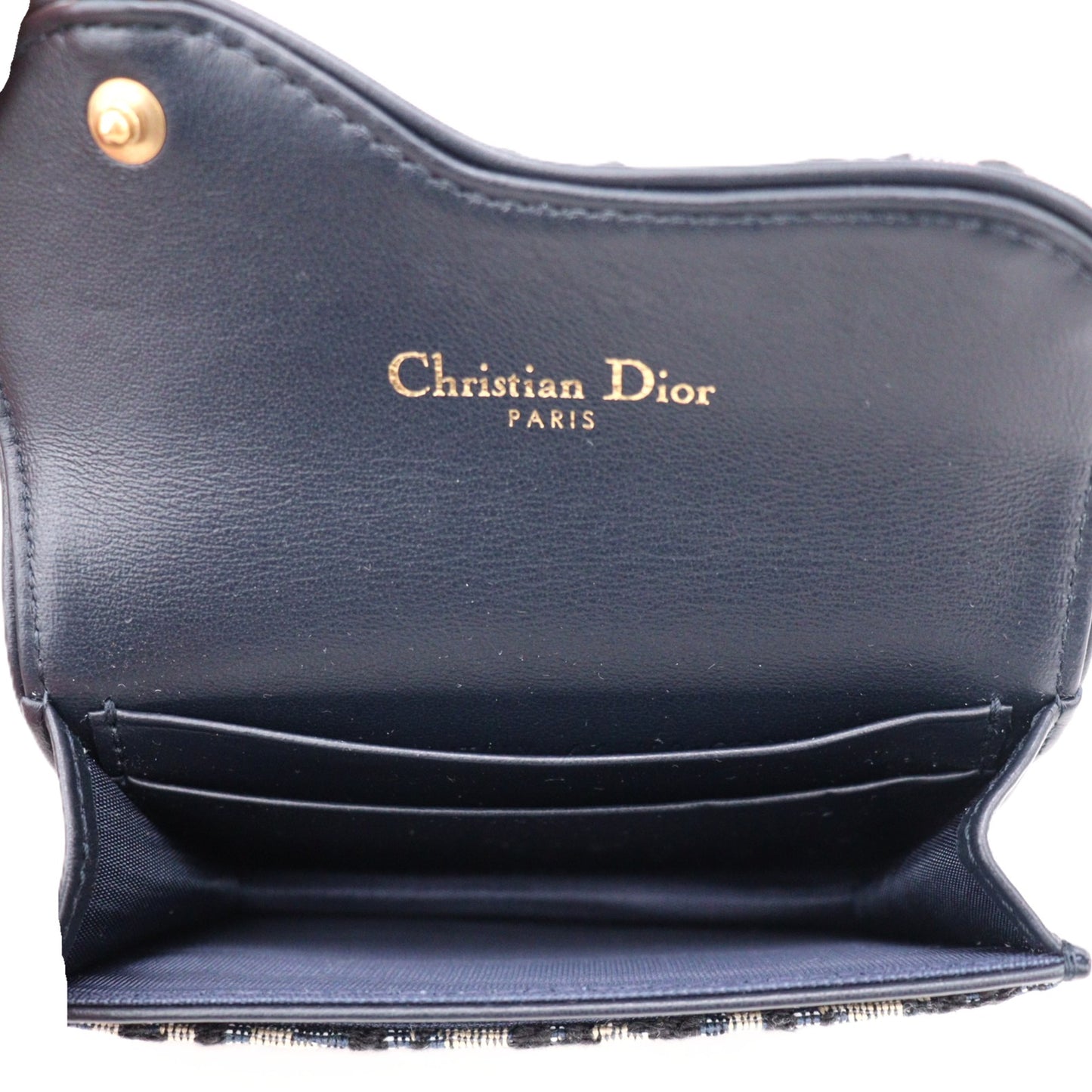 DIOR S5611CTZQ SADDLE BLOOM CARD HOLDER