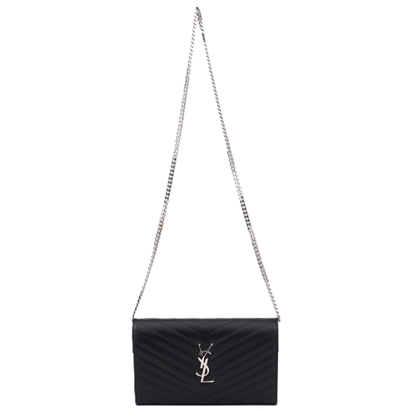 SAINT LAURENT 377828 BOW02 CASSANDRE WALLET ON CHAIN