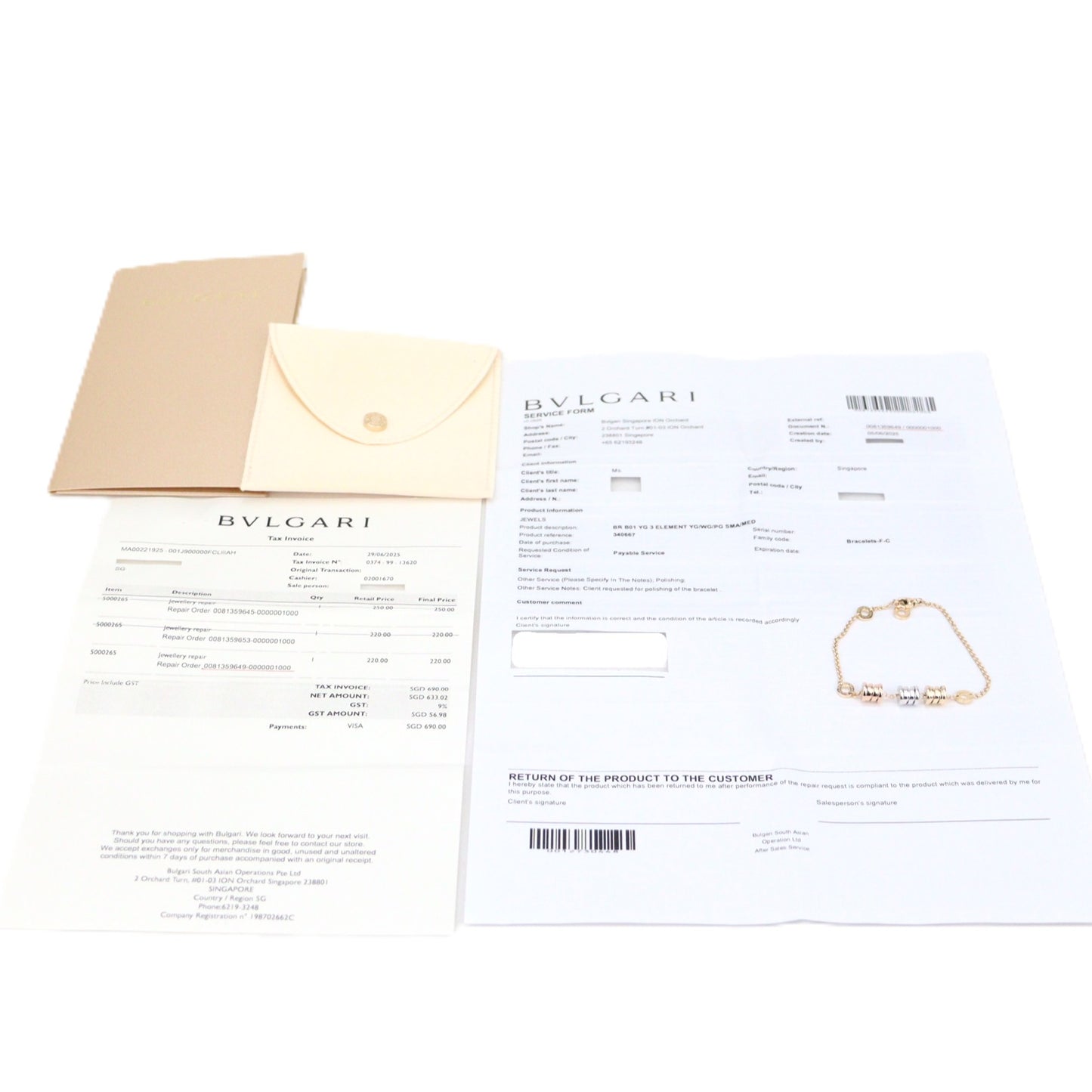 BVLGARI 340667 B.zero1 Element Bracelet