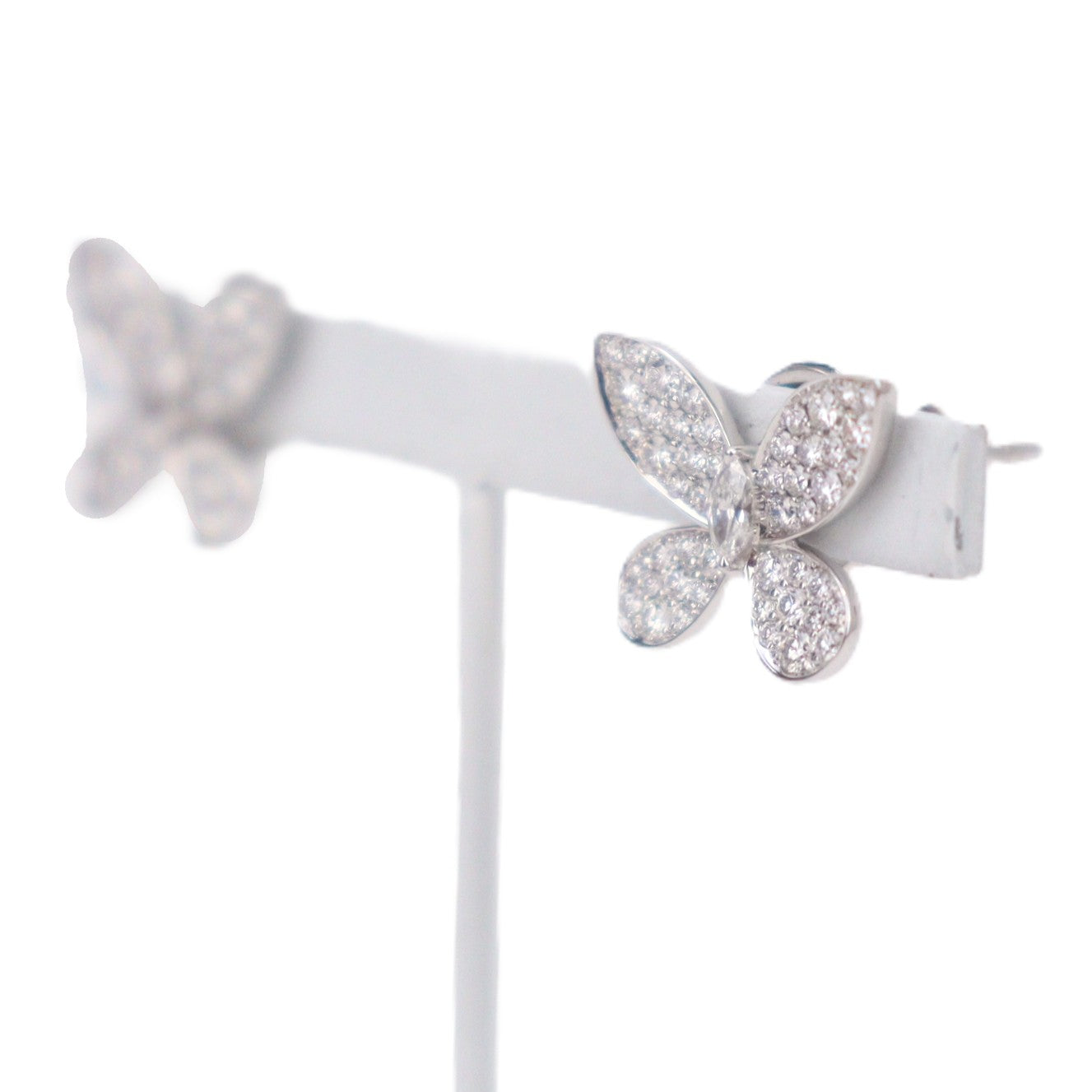 Graff RGE1152 Pave Butterfly Diamond Small Stud Earrings