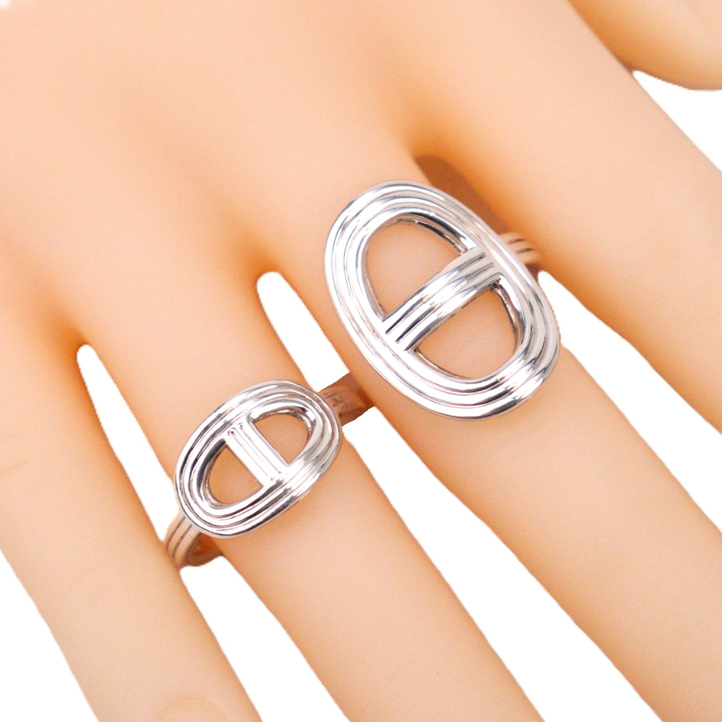 HERMES H114603B Chaine d'Ancre 24 Double Very Large Model Ring