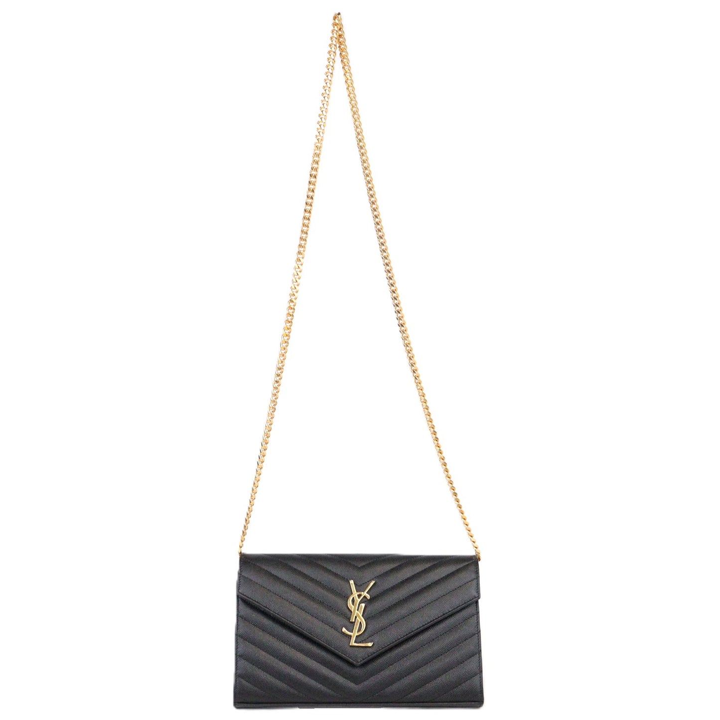 SAINT LAURENT 377828 BOW01 CASSANDRE WALLET ON CHAIN