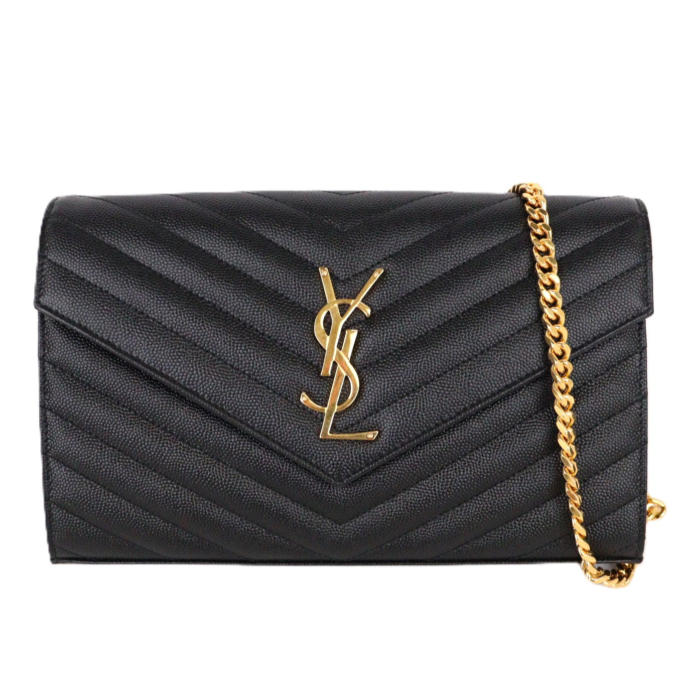 SAINT LAURENT 377828 BOW01 CASSANDRE WALLET ON CHAIN