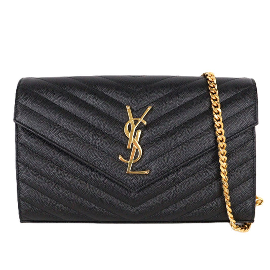 SAINT LAURENT 377828 BOW01 CASSANDRE WALLET ON CHAIN