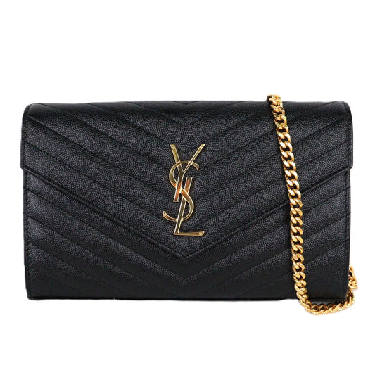 SAINT LAURENT 377828 BOW01 CASSANDRE WALLET ON CHAIN