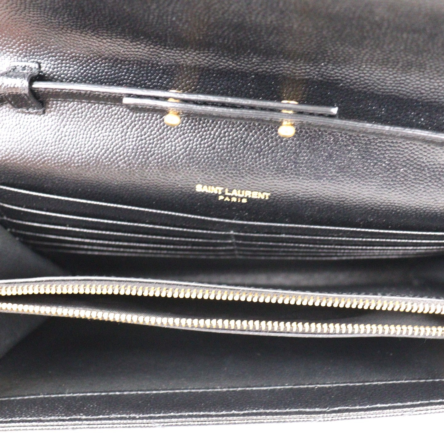 SAINT LAURENT 377828 BOW01 CASSANDRE WALLET ON CHAIN