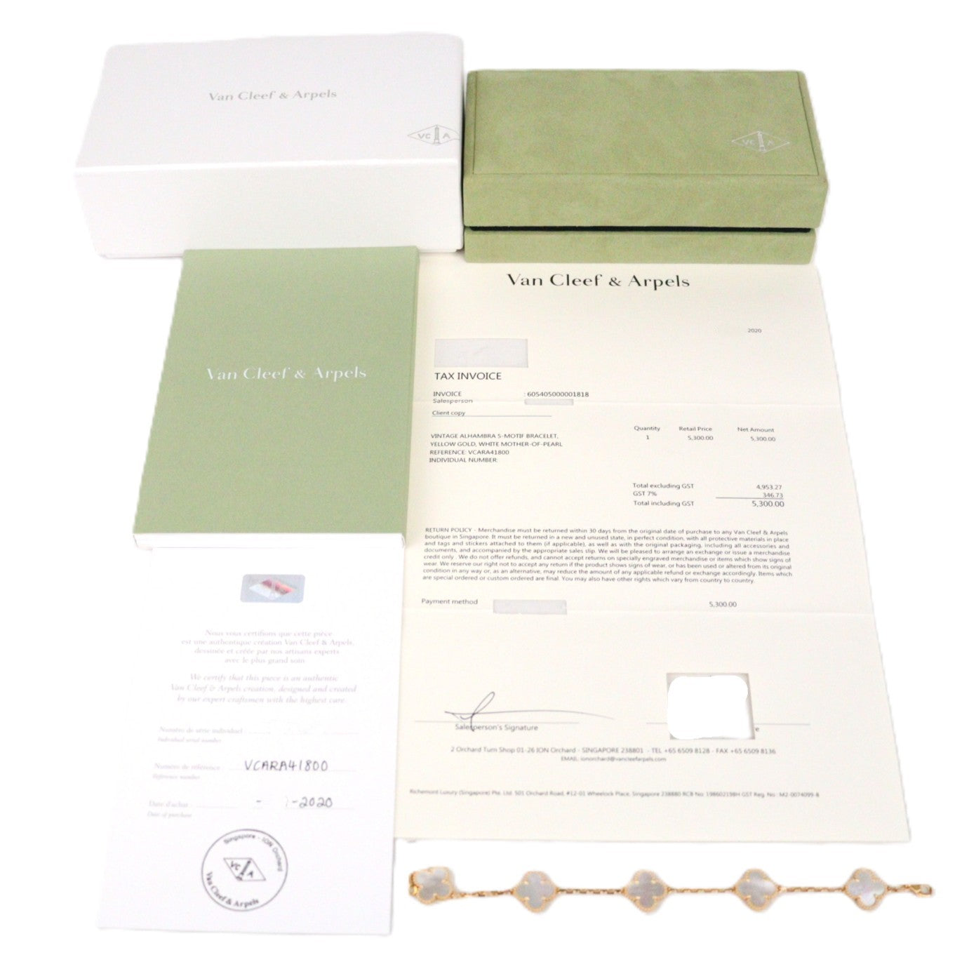 Van Cleef & Arpels VCARA41800 Vintage Alhambra 5-Motif Bracelet