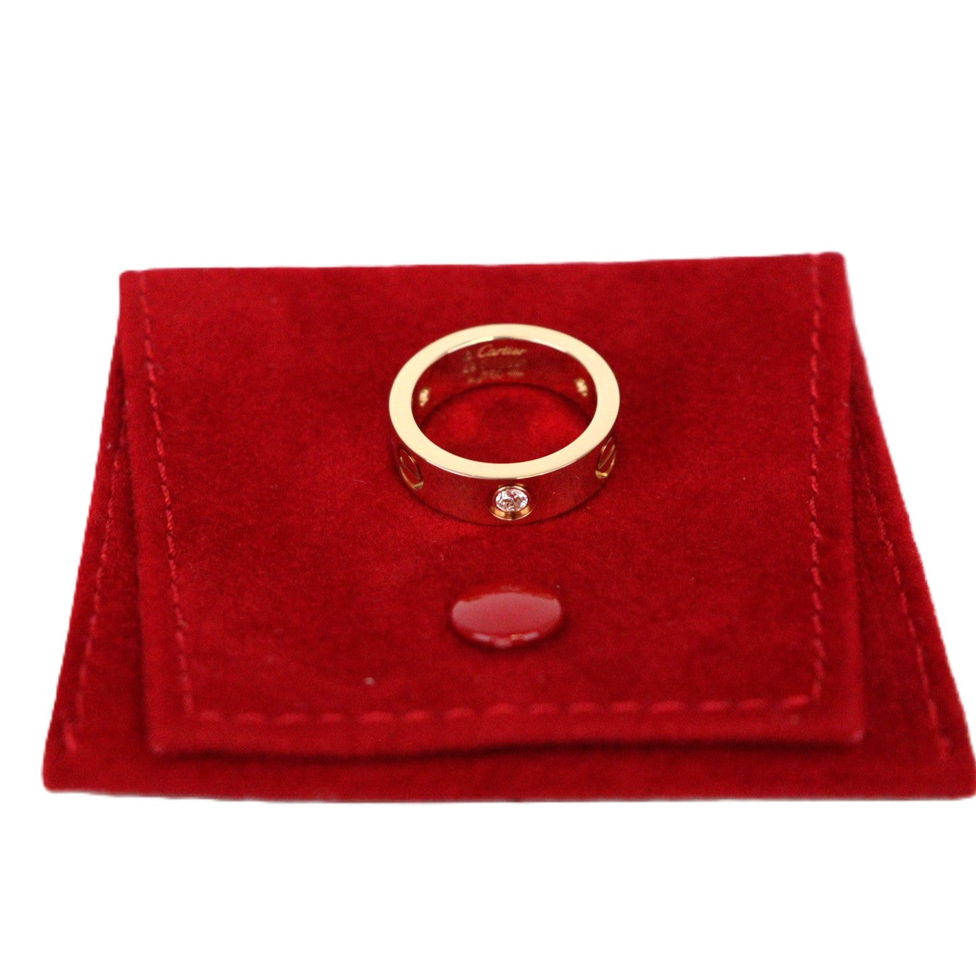 Cartier B4032449 Love Classic Model 3-Diamonds Ring #49