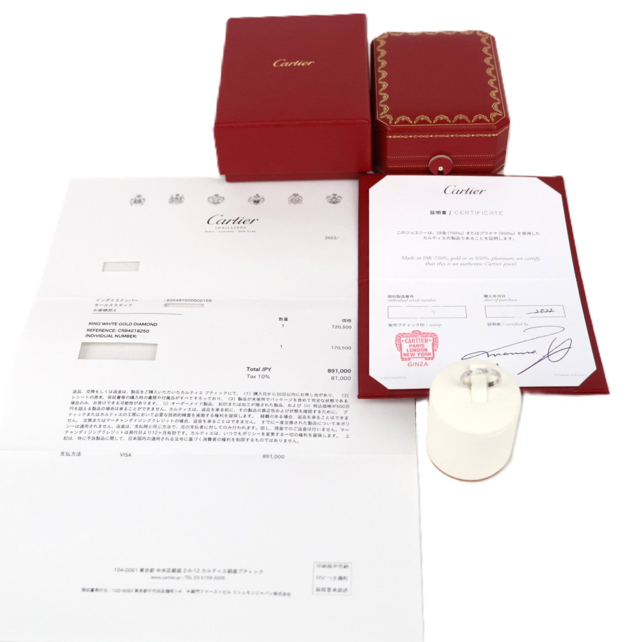 Cartier B4218250 Love Mini Model Paved Ring #50