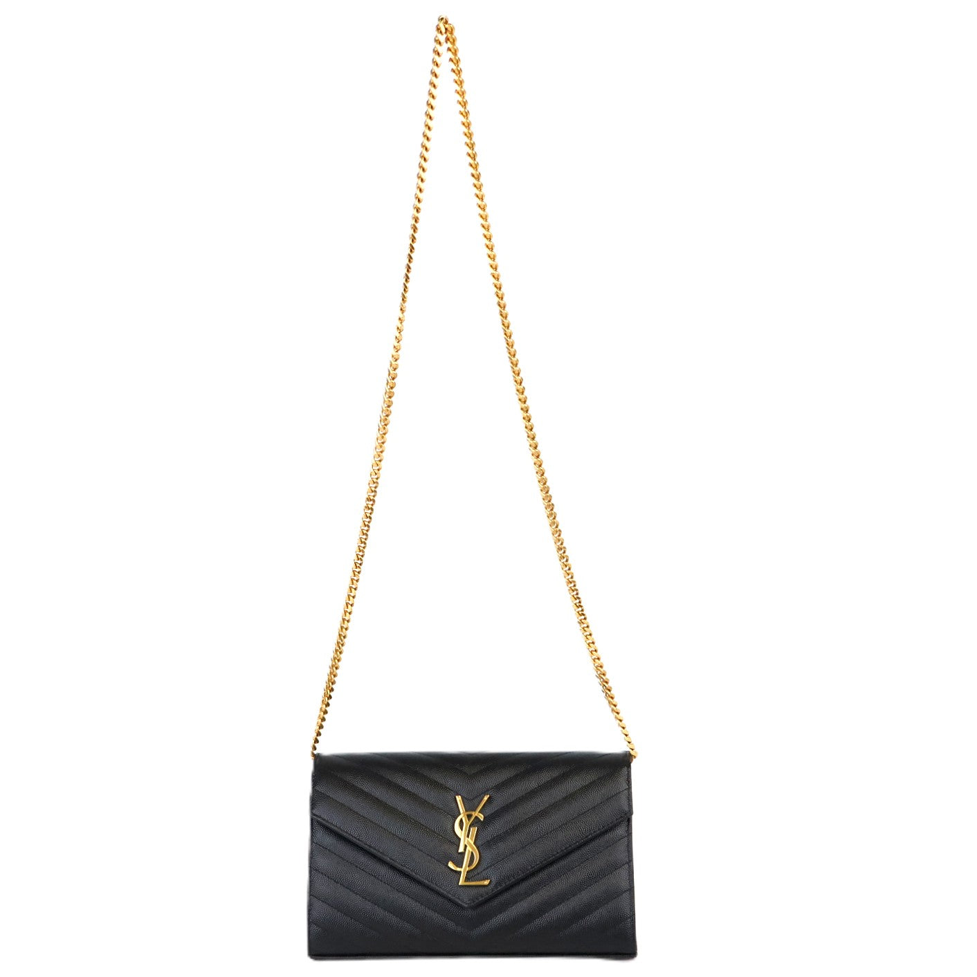 SAINT LAURENT 377828 BOW01 CASSANDRE WALLET ON CHAIN