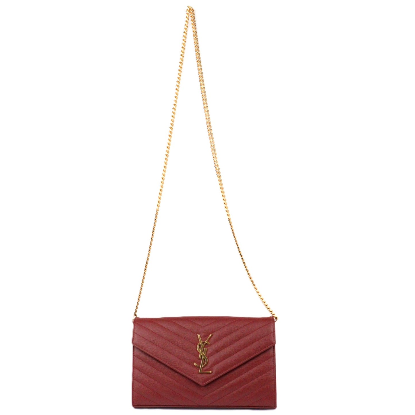 SAINT LAURENT 377828 BOW01 CASSANDRE WALLET ON CHAIN