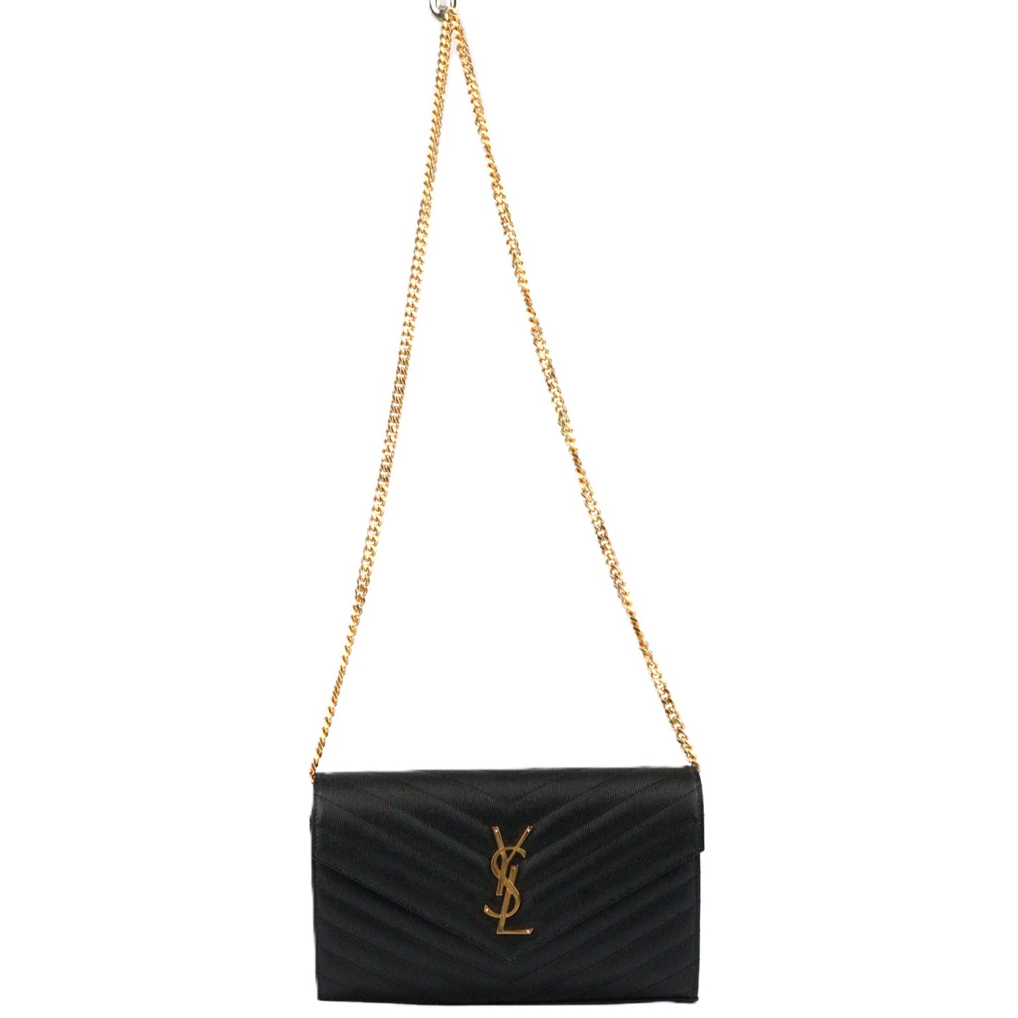 SAINT LAURENT 377828 BOW1 CASSANDRE WALLET ON CHAIN