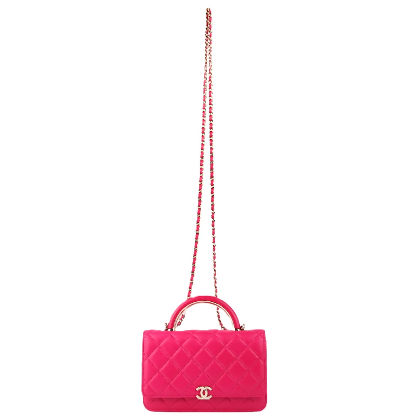 CHANEL AP2844 TOP HANDLE FLAP WALLAET ON CHAIN