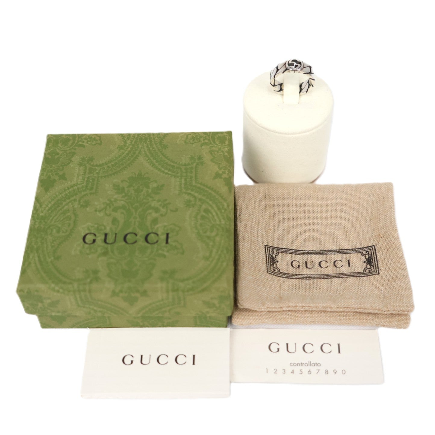GUCCI 661513 J8400 0728 Interlocking G Ring #12 (51.5)