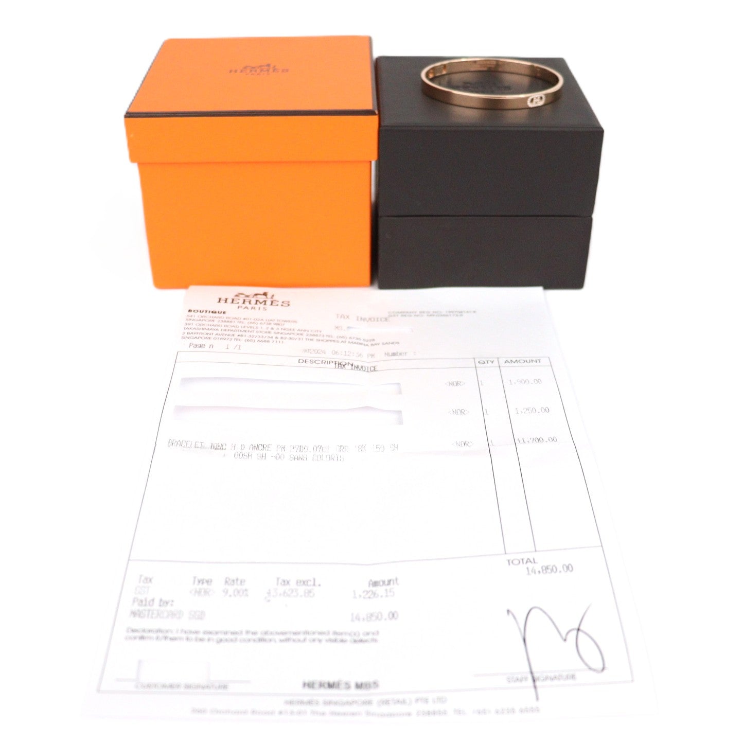 HERMES H115400B H d'Ancre Small Model Bracelet #SH