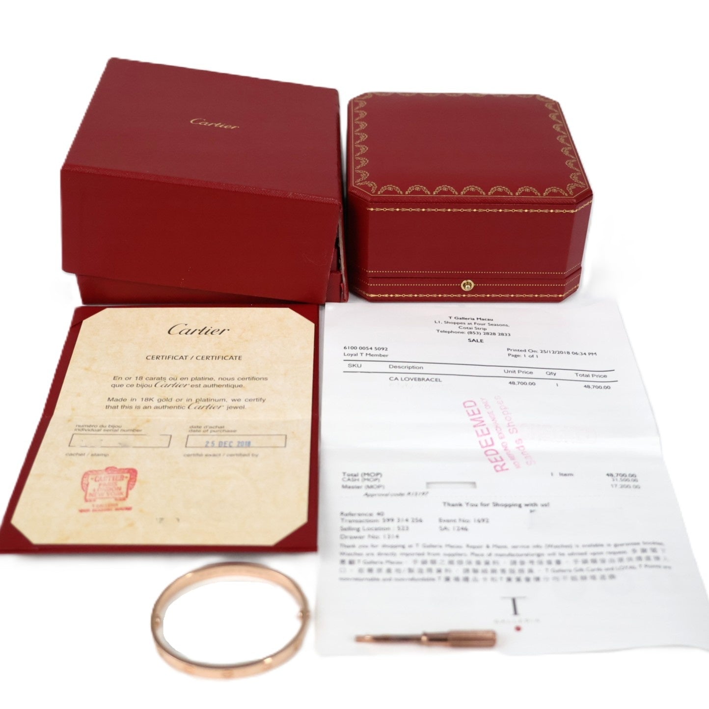Cartier B6035616 Love Classic Model #16 Bracelet