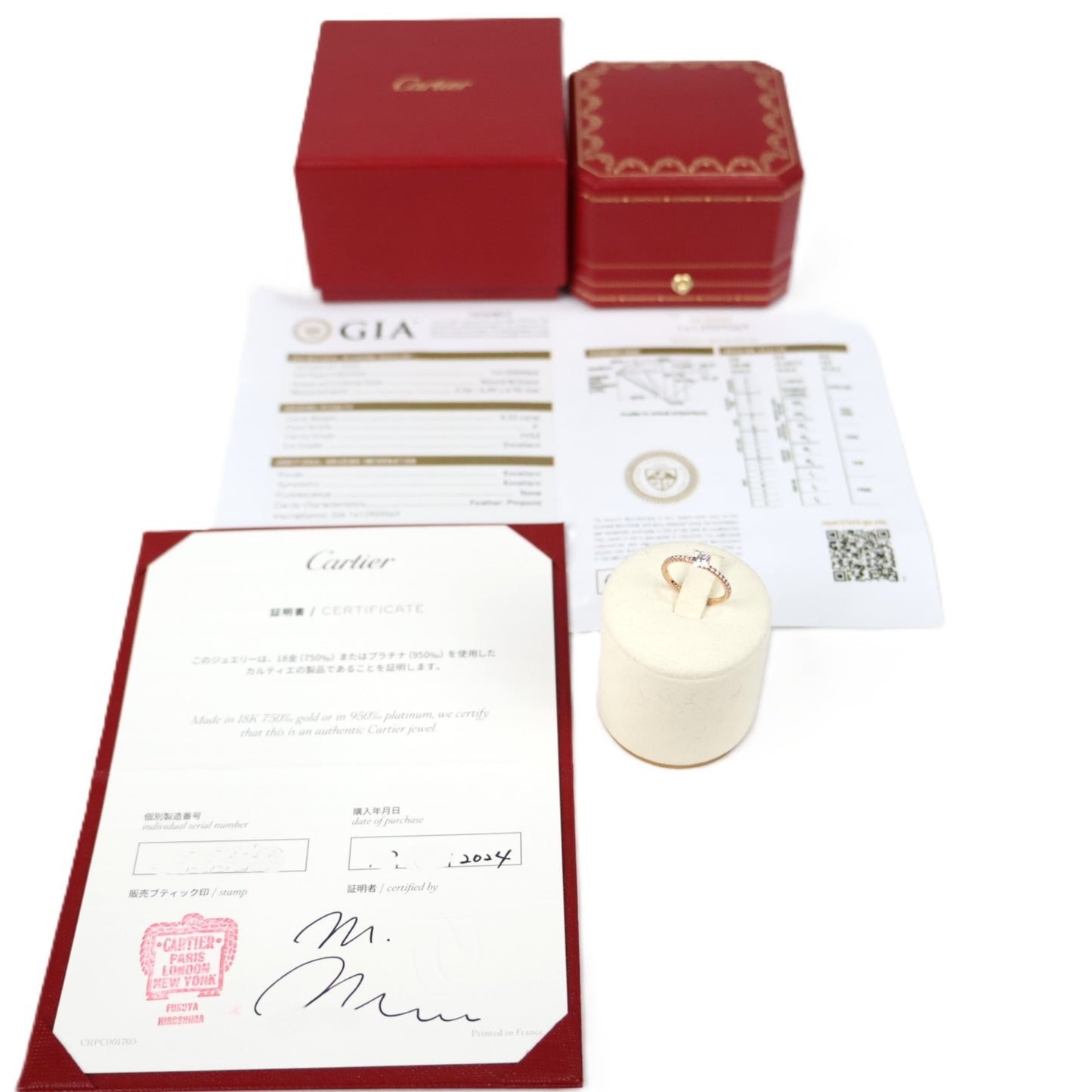 Cartier N4803947 Etincelle Solitaire 0.32ct-F-VVS2-3EX #47 Ring