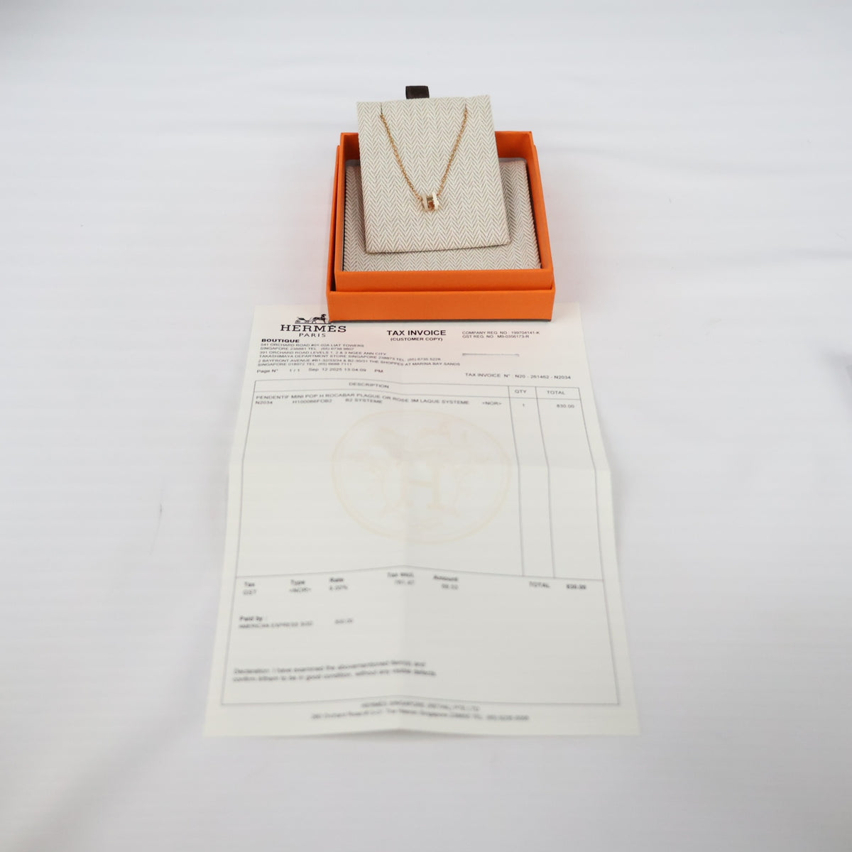 HERMES 100066FO POP H ROCABAR MINI NECKLACE