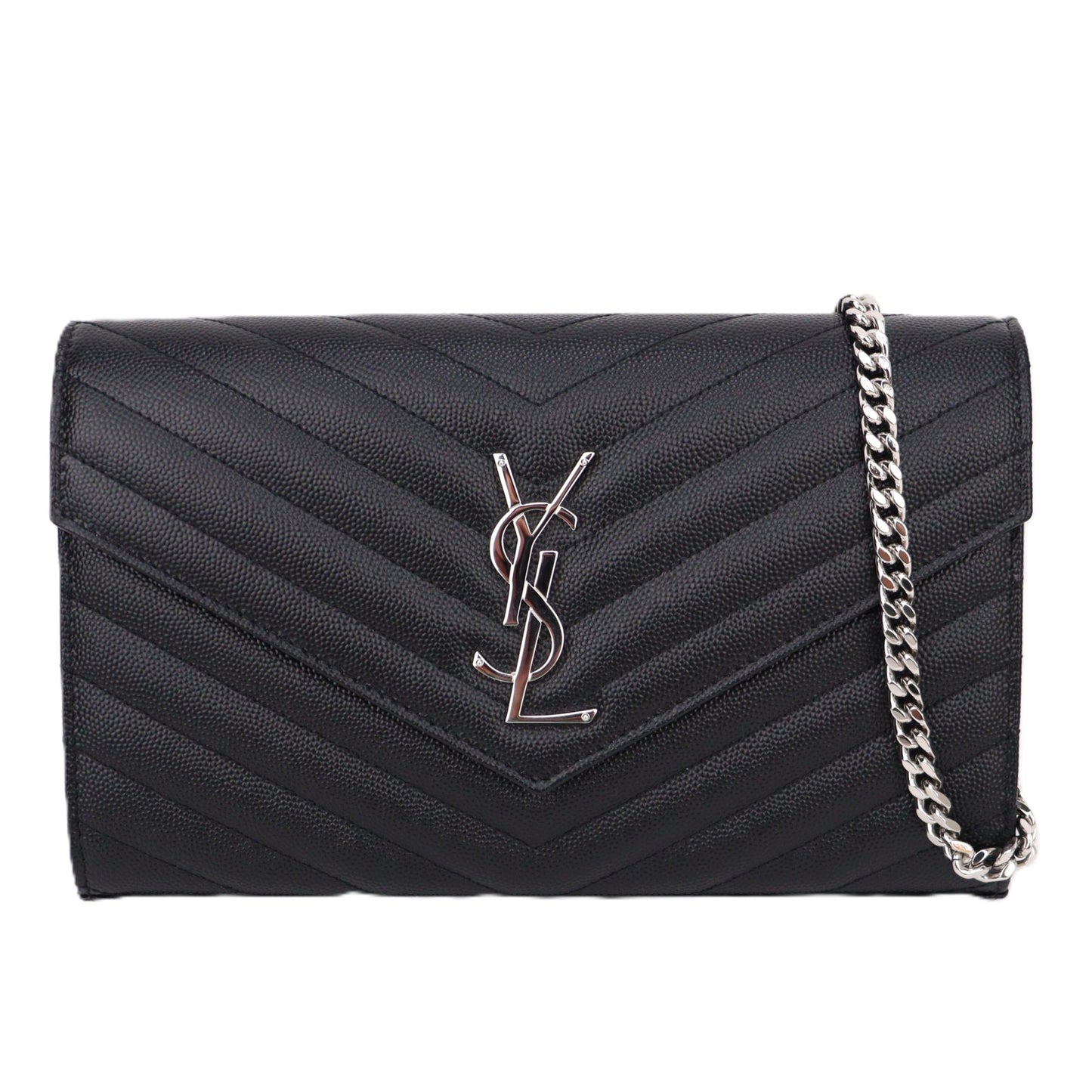 SAINT LAURENT 377828 BOW02 CASSANDRE WALLET ON CHAIN
