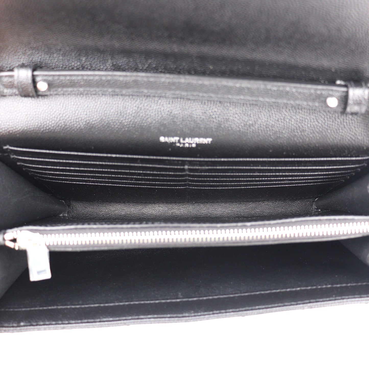 SAINT LAURENT 377828 BOW02 CASSANDRE WALLET ON CHAIN