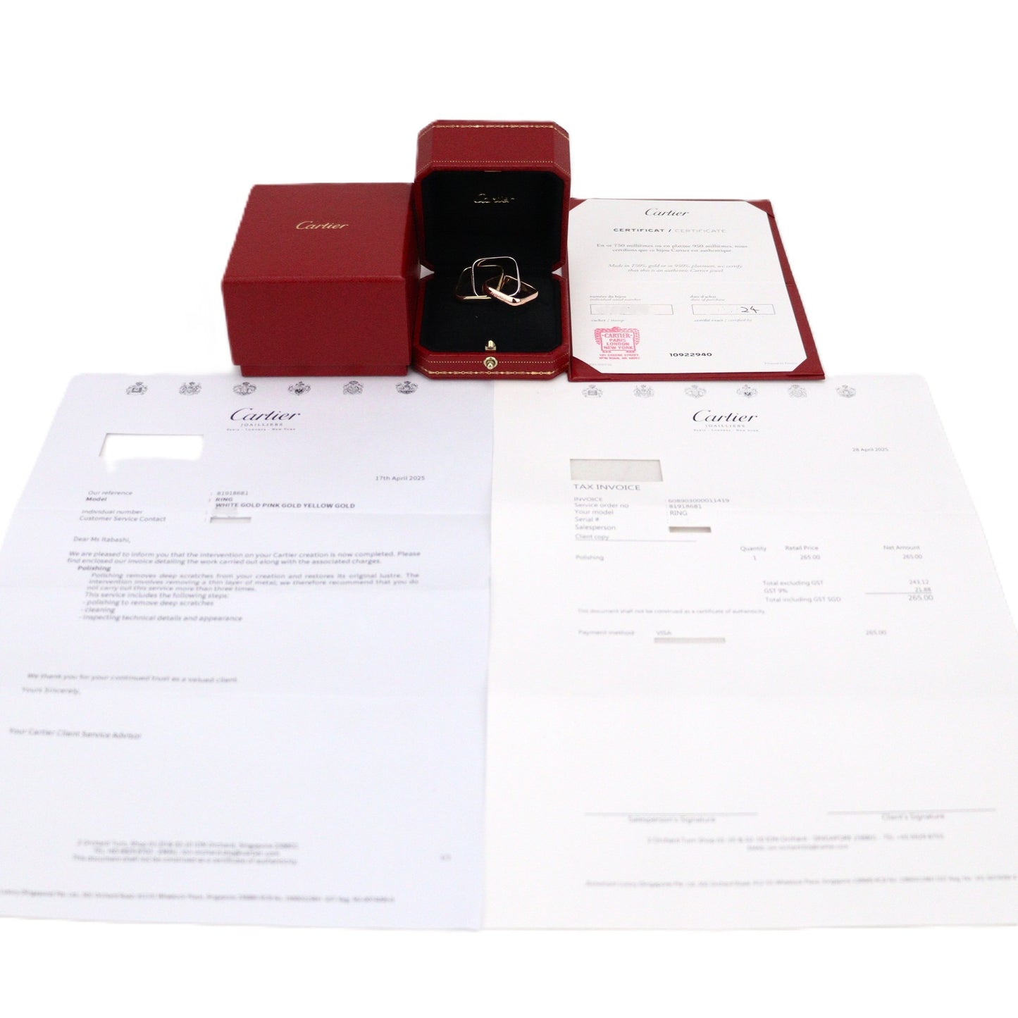 Cartier B4239963 Trinity Cushion Large Model Ring