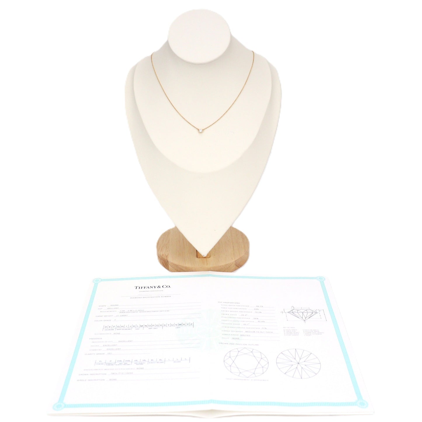 TIFFANY Diamonds by the Yard 0.21ct F-VS1-3EX Necklace