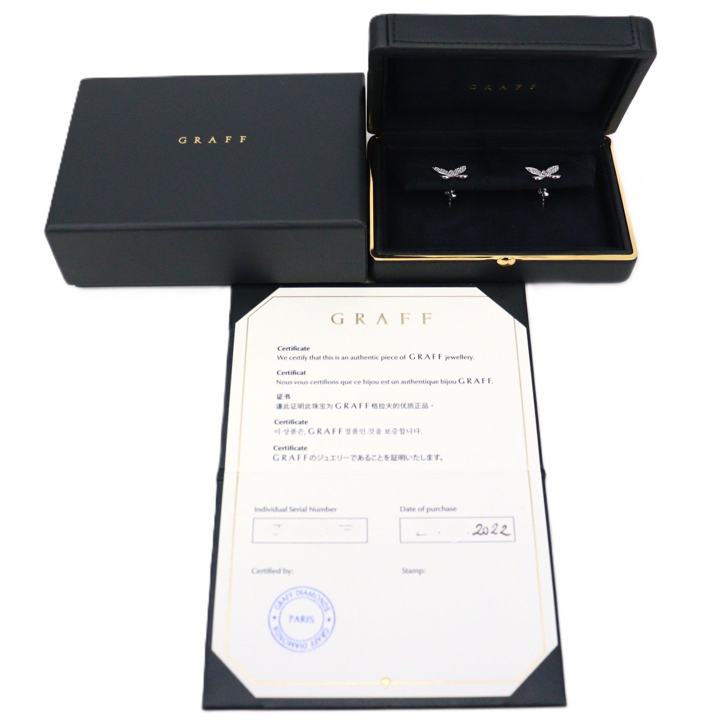 Graff RGE1152 Pave Butterfly Diamond Small Stud Earrings