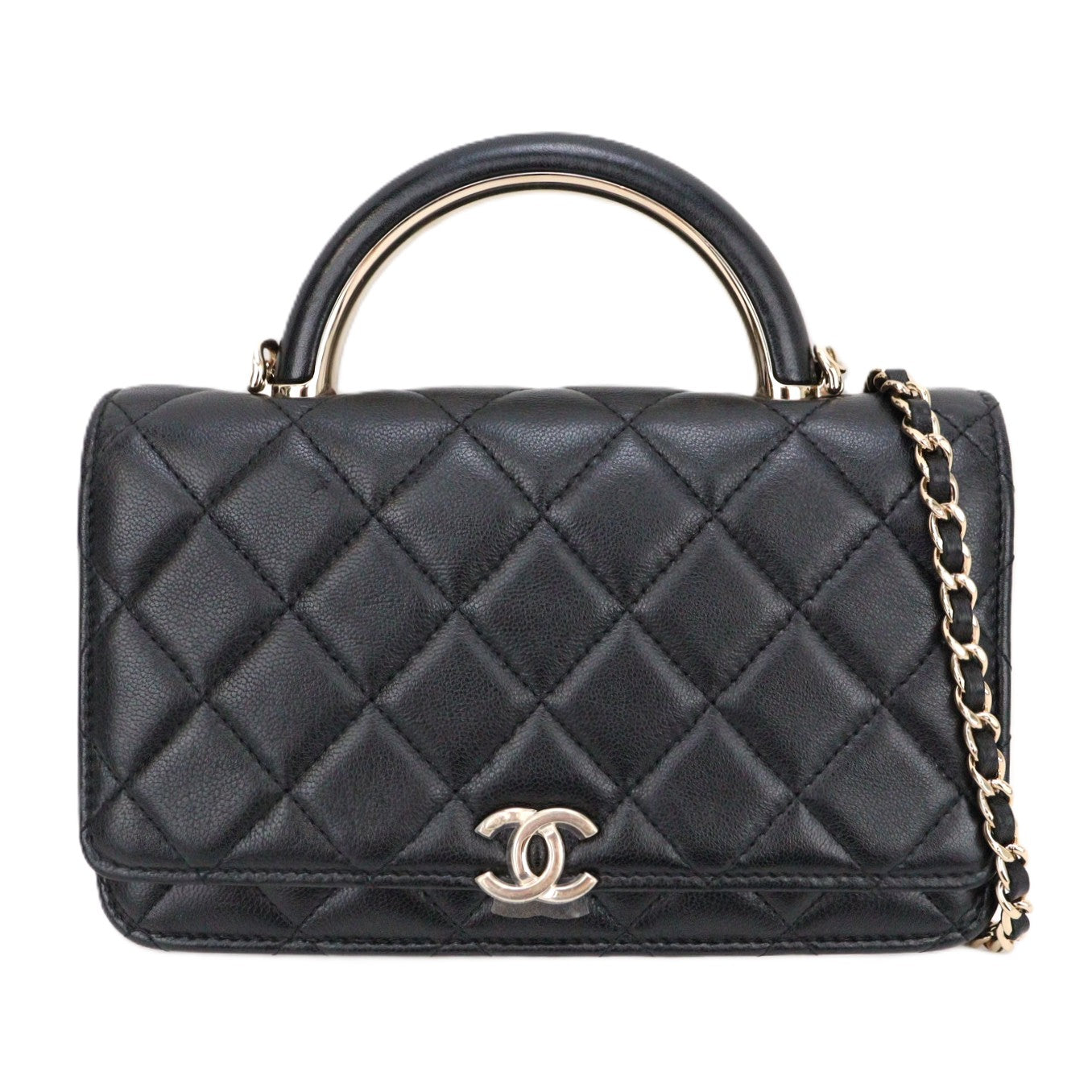 CHANEL AP2844 TOP HANDLE FLAP WALLET ON CHAIN
