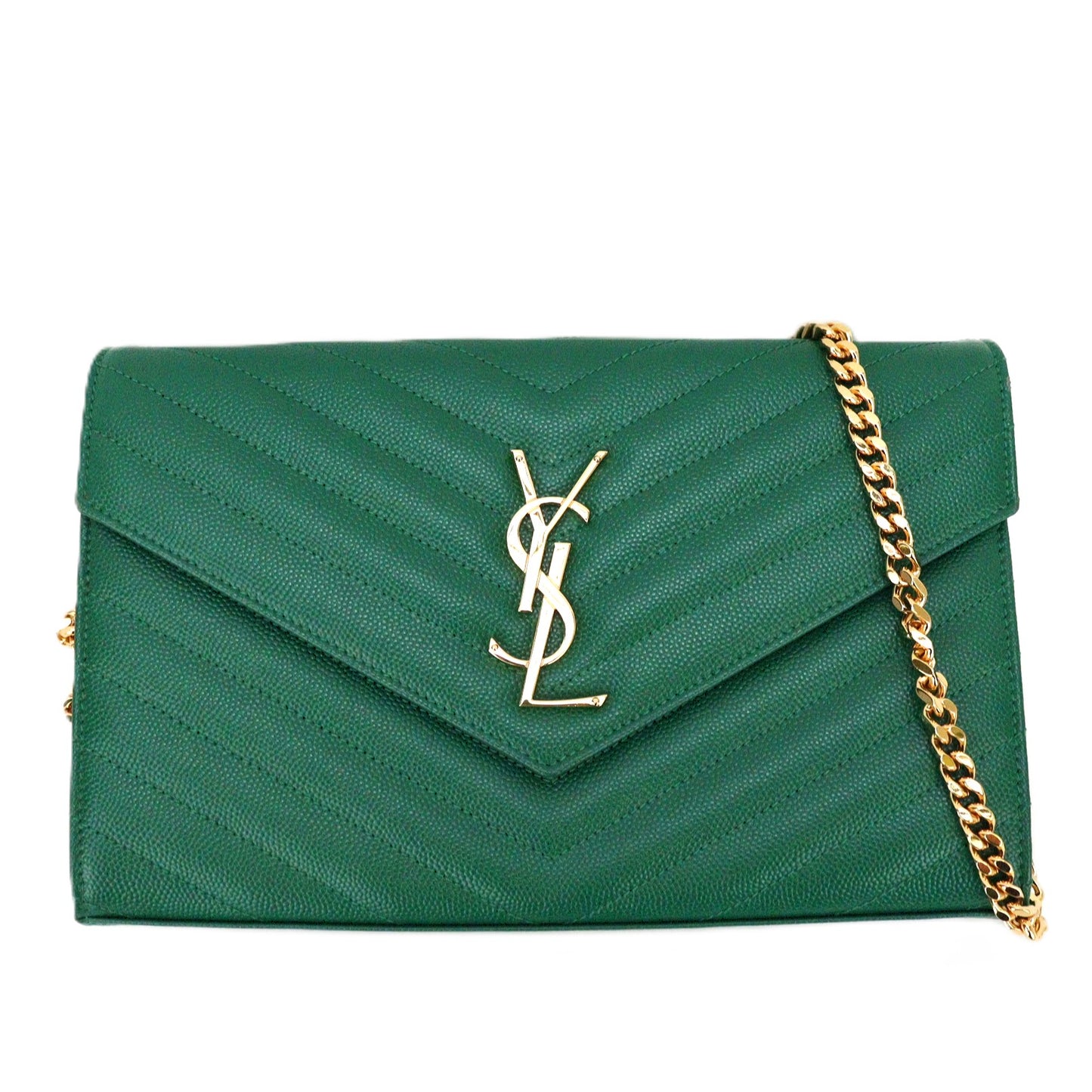 SAINT LAURENT 377828 BOW01 CASSANDRE WALLET ON CHAIN