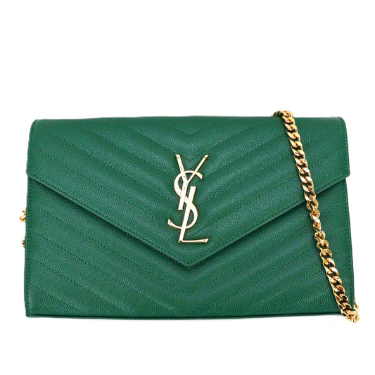 SAINT LAURENT 377828 BOW01 CASSANDRE WALLET ON CHAIN