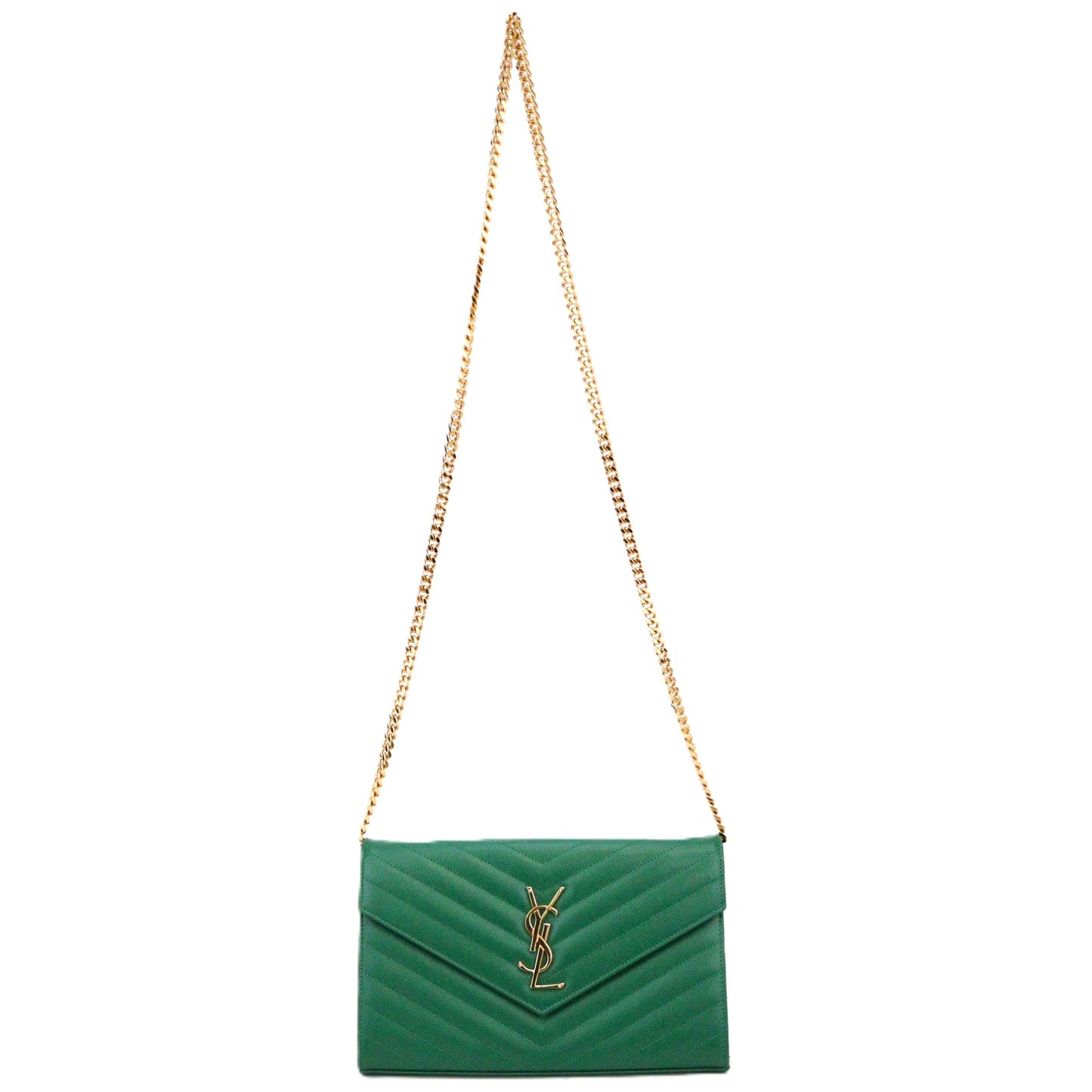 SAINT LAURENT 377828 BOW01 CASSANDRE WALLET ON CHAIN