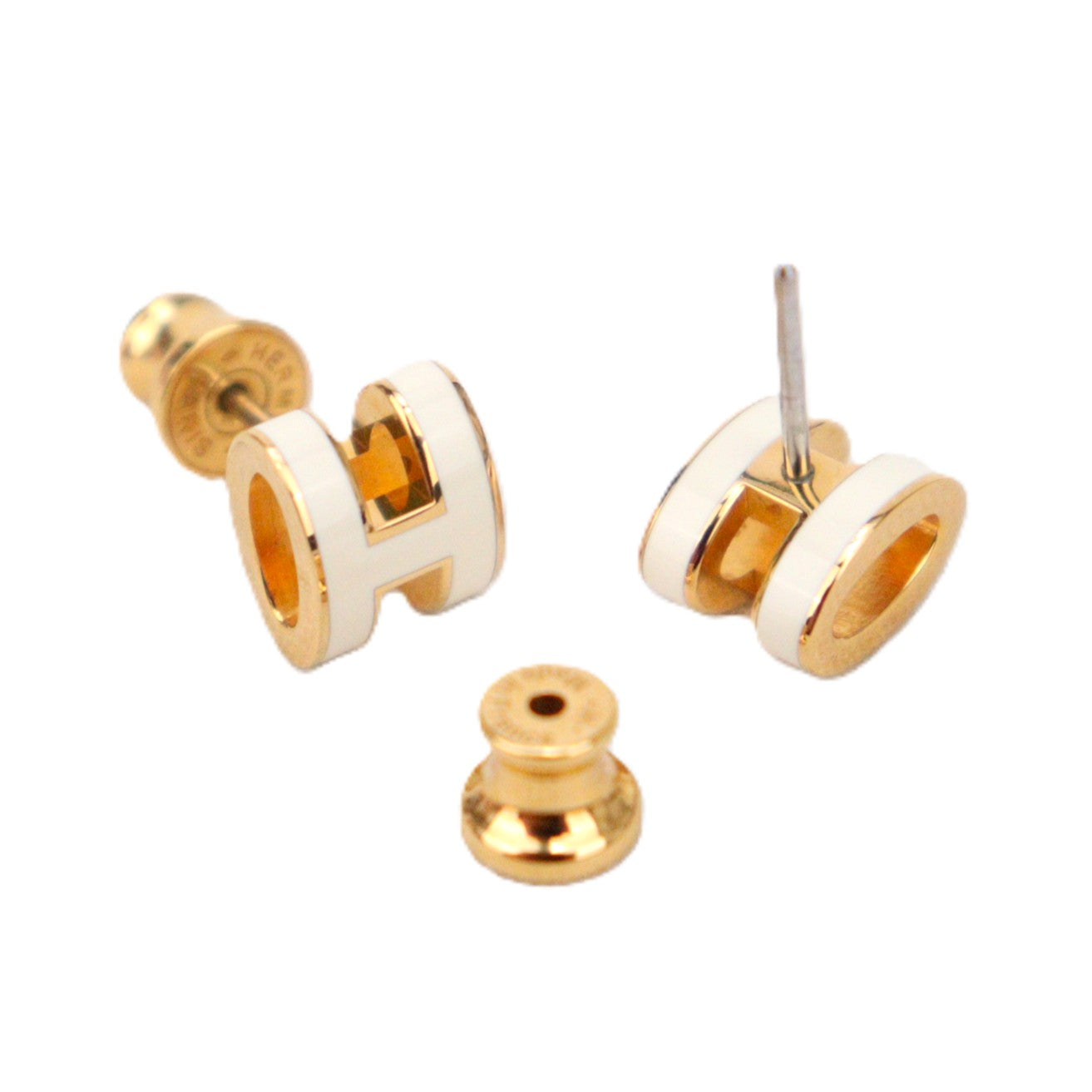 HERMES 608002F POP H MINI EARRINGS