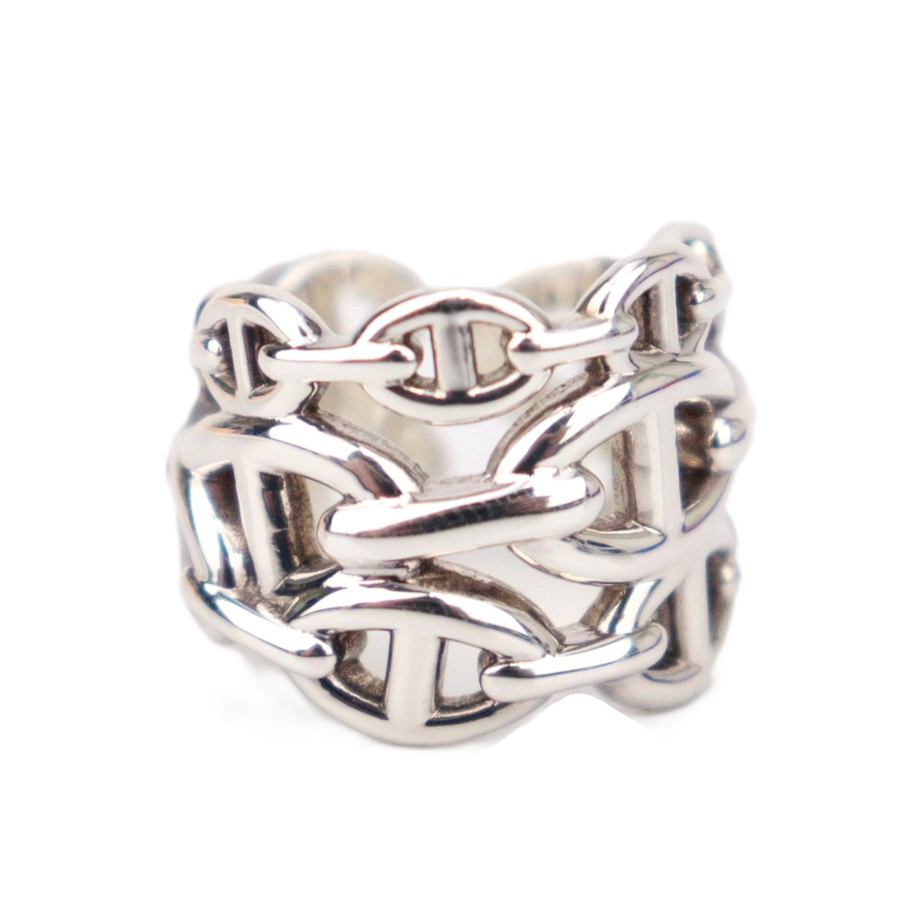 HERMES H109506B Chaine d'Ancre Enchainee Large Model Ring