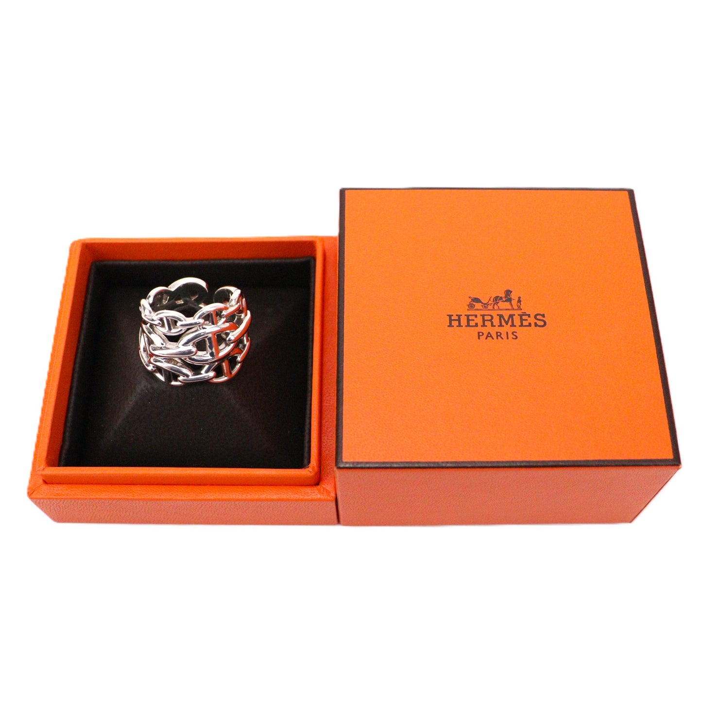 HERMES H109506B Chaine d'Ancre Enchainee Large Model Ring