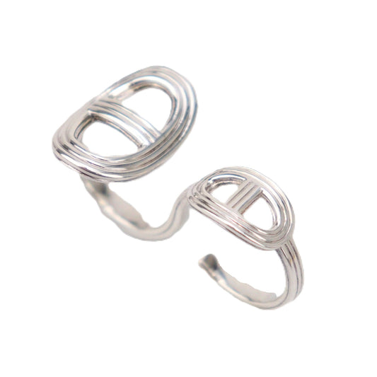 HERMES H114603B Chaine d'Ancre 24 Double Very Large Model Ring