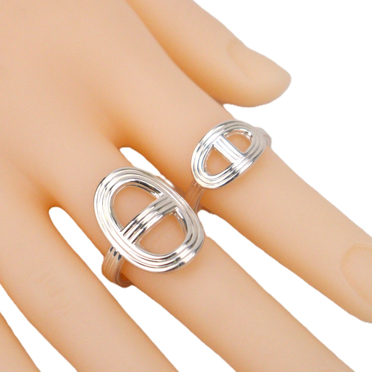 HERMES H114603B Chaine d'Ancre 24 Double Very Large Model Ring