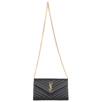SAINT LAURENT 377828 BOW01 CASSANDRE WALLET ON CHAIN