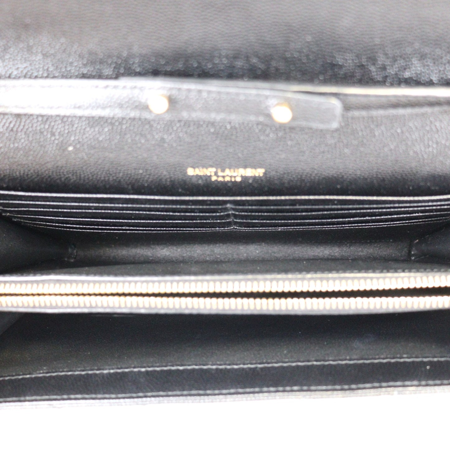 SAINT LAURENT 377828 BOW01 CASSANDRE WALLET ON CHAIN