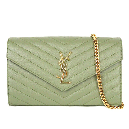 SAINT LAURENT 377828 BOW01 CASSANDRE WALLET ON CHAIN