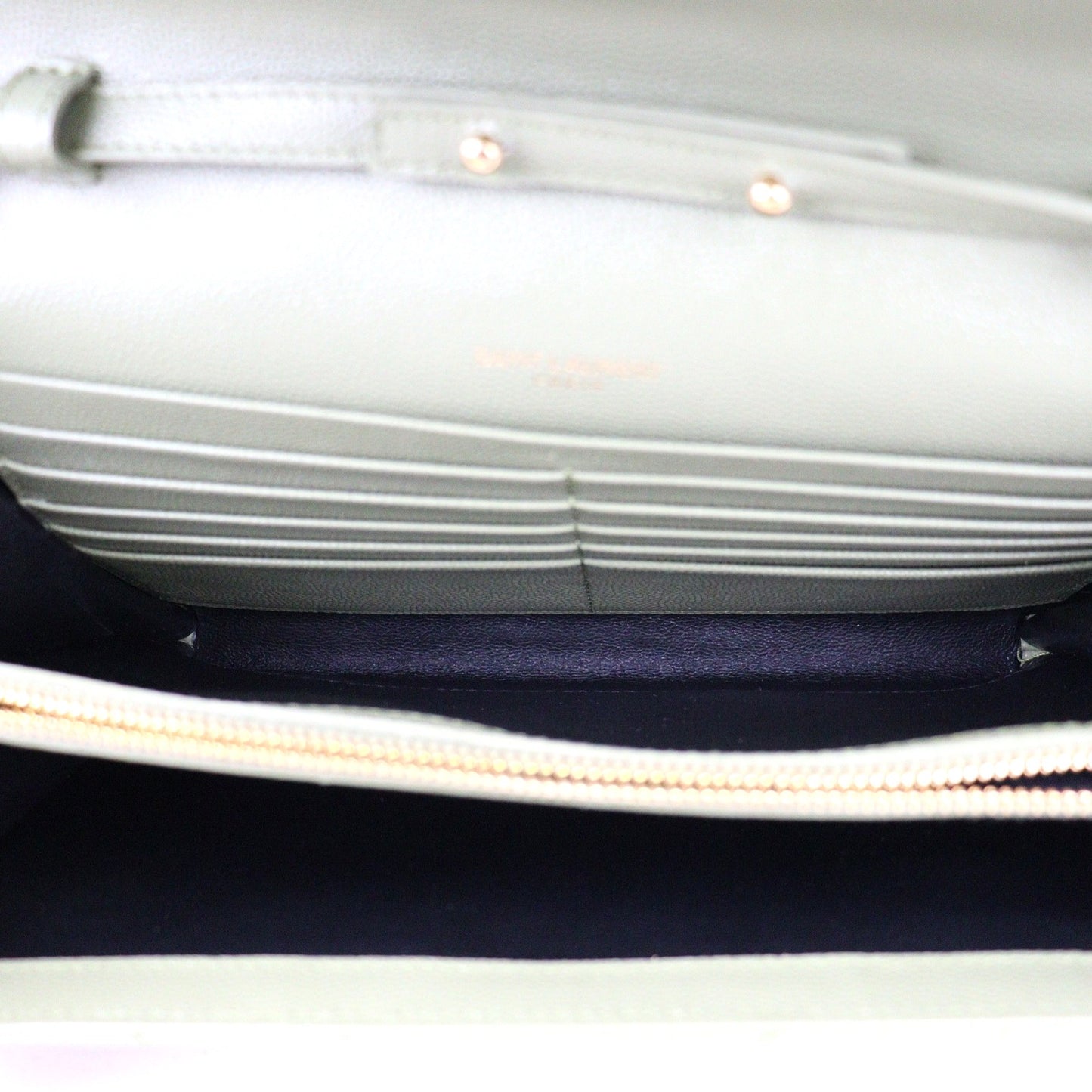 SAINT LAURENT 377828 BOW01 CASSANDRE WALLET ON CHAIN