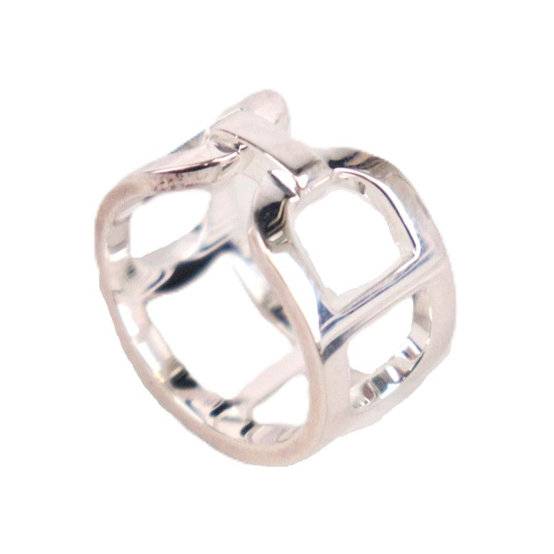 HERMES H116619B Ever Chaine d'Ancre Medium Model Ring #50
