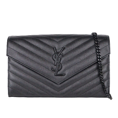 SAINT LAURENT 377828 BOW08 CASSANDRE WALLET ON CHAIN
