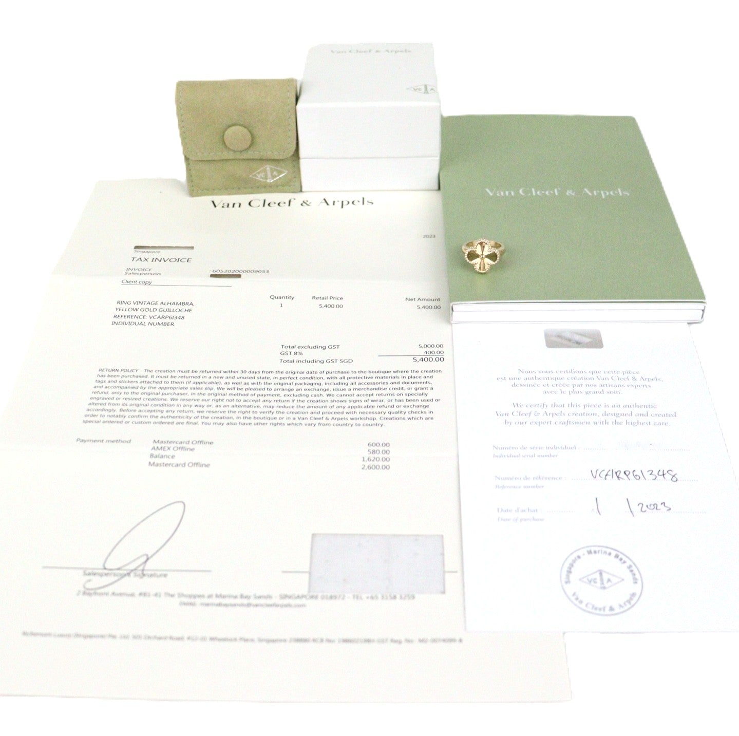 Van Cleef & Arpels VCARP6I348 Vintage Alhambra Ring #48