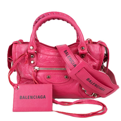 BALENCIAGA 300295 DB5XN THE CITY LOGO STRAP MINI HANDBAG