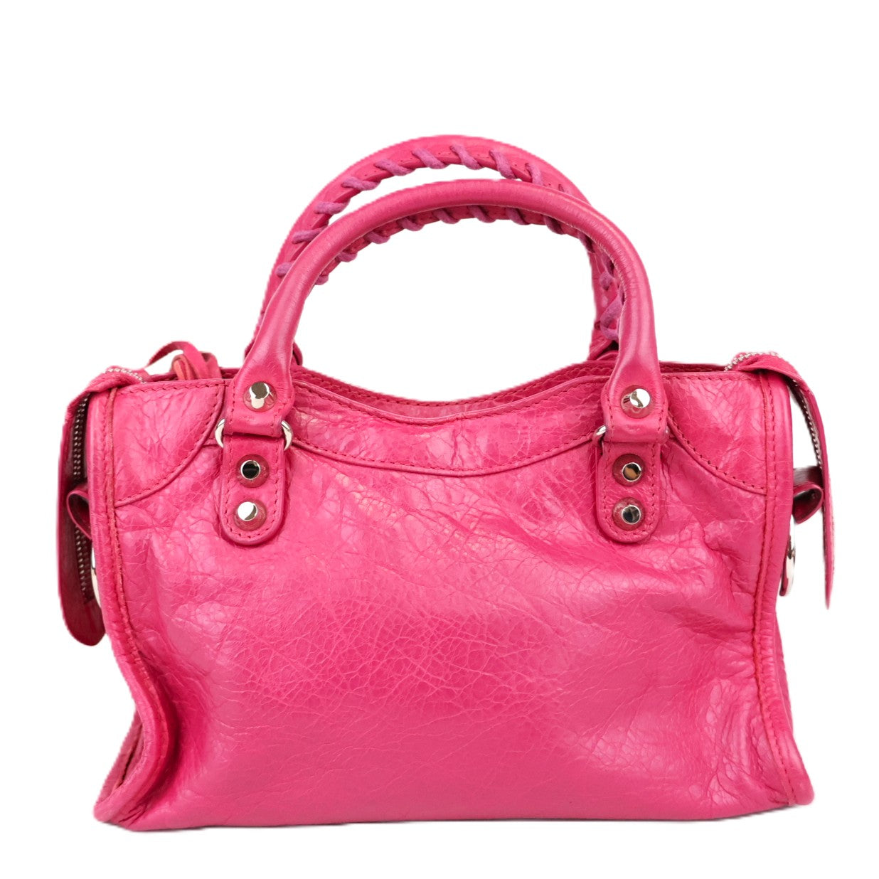 BALENCIAGA 300295 DB5XN THE CITY LOGO STRAP MINI HANDBAG