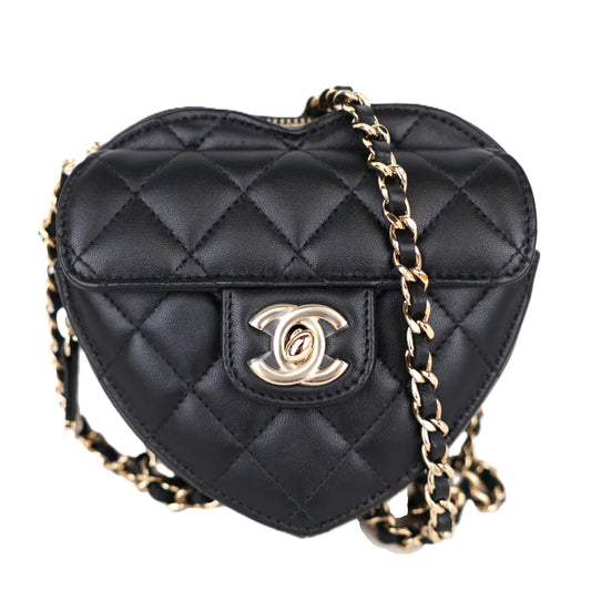 CHANEL AP2784 HEART CLUTCH MINI BAG