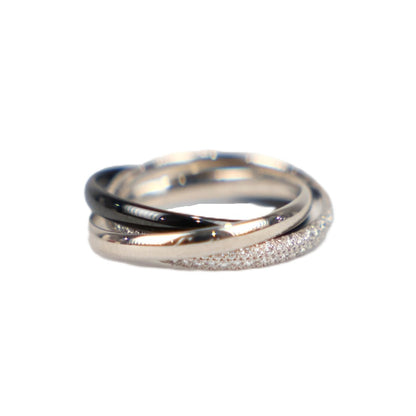 Cartier B4235456 Trinity Ceramic Small Model #56 Ring